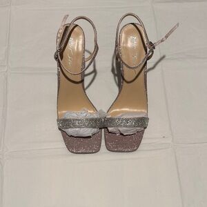 Elegant Betsy Johnson Glitter Strap Heels